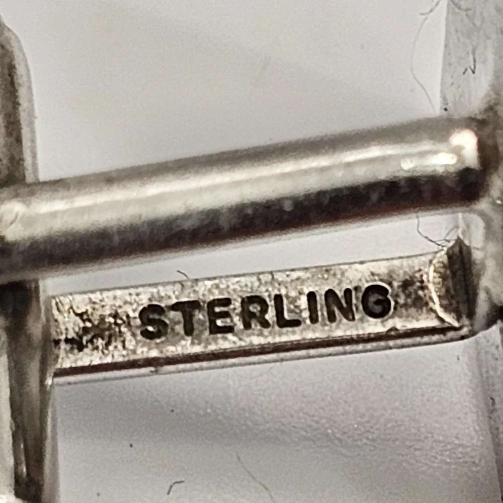Vintage Anson Sterling Silver Bullet Back Square Monogram Initial S Cufflinks